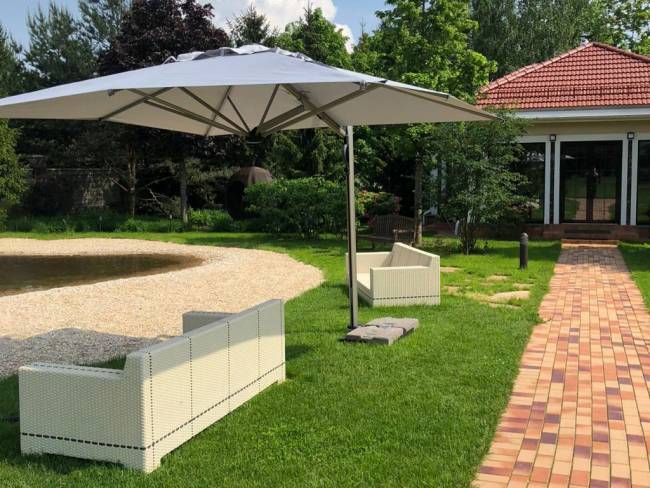 Зонт профессиональный 2.9х2.9 м Astro Titanium титан, слоновая кость 2900х2900 мм