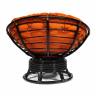 Кресло-качалка PAPASAN/ПАПАСАН w 23/01 B /с подушкой/ 115х78х104 см, Antique brown (античный черно-коричневый), ткань Оранжевый, С 23