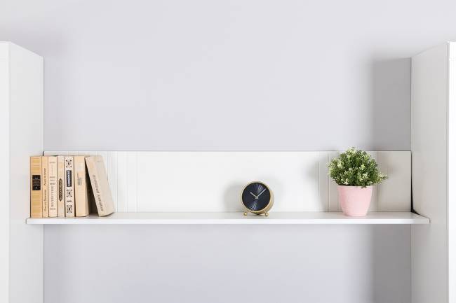 Комод-тумба под ТВ с полкой и пенал со стеклом Валенсия цвет белый шагрень