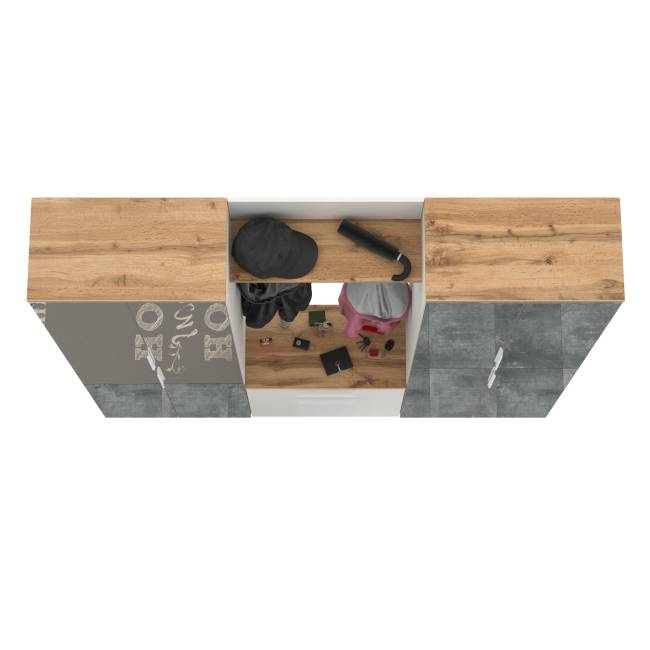 Большая прихожая Октава № 27 цвет белый шагрень/дуб крафт золотой Большая прихожая Октава № 27 цвет белый шагрень/дуб крафт золотой