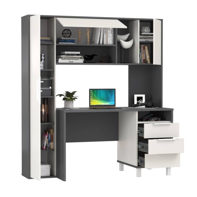 Стол рабочий Комфорт 12.95N цвет тёмно-серый/белый премиум Стол рабочий Комфорт 12.95N цвет тёмно-серый/белый премиум