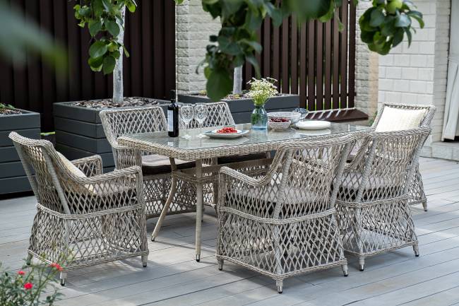 "Латте" плетеный стол из искусственного ротанга 160х90см, цвет бежевый "Латте" плетеный стол из искусственного ротанга 160х90см, цвет бежевый