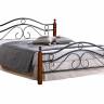 Кровать AT-803 дерево гевея/металл, 120*200 см (middle bed), красный дуб/черный дуб темный