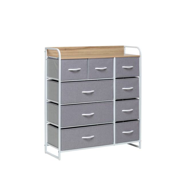 Комод Leset Ноа 9 ящиков Белый Светло-серый Комод Leset Ноа 9 ящиков Белый Светло-серый
