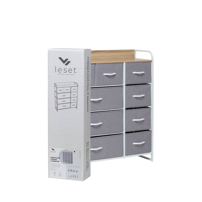 Комод Leset Ноа 9 ящиков Белый Светло-серый Комод Leset Ноа 9 ящиков Белый Светло-серый
