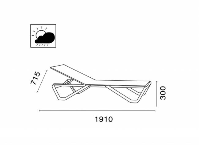 Шезлонг-лежак металлический Wave Paint тортора 1910х715х300 мм Шезлонг-лежак металлический Wave Paint тортора 1910х715х300 мм