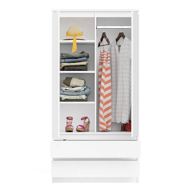 Шкаф-комод два ящика и две дверки Мори МШ900.1 цвет белый Шкаф-комод два ящика и две дверки Мори МШ900.1 цвет белый