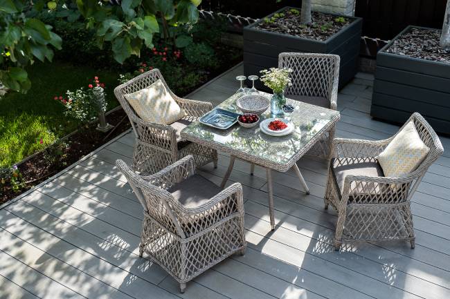 "Айриш" стол плетеный из искусственного ротанга, цвет бежевый "Айриш" стол плетеный из искусственного ротанга, цвет бежевый