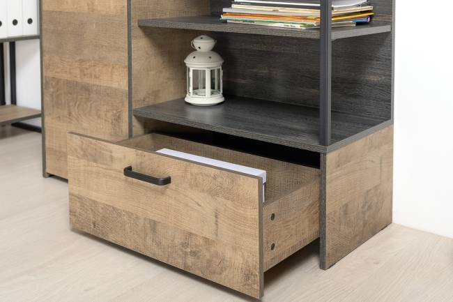 Два комода с дверкой и ящиком Трувор цвет дуб гранж песочный/интра