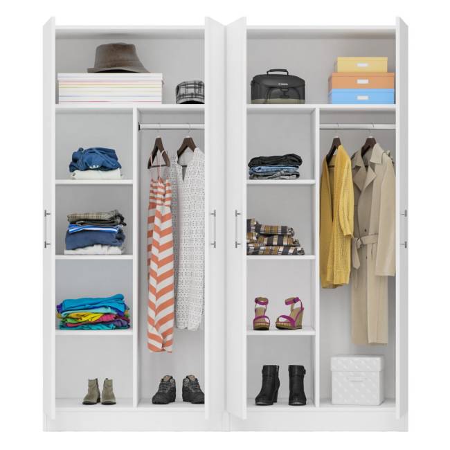 Два 2-х створчатых шкафа для одежды Стандарт цвет белый