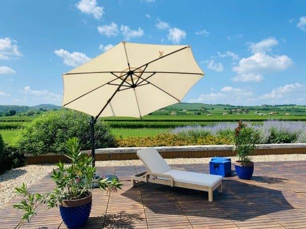 Шезлонг деревянный с матрасом Rimini натуральный, бежевый 1840х730х870 мм