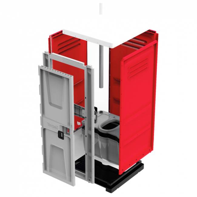 Туалетная кабина TOYPEK CityComfort, красный (разобранная) Туалетная кабина TOYPEK CityComfort, красный (разобранная)