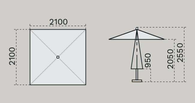 Зонт профессиональный 2.1х2.1 м Lido Titanium титан, слоновая кость 2100х2100 мм Зонт профессиональный 2.1х2.1 м Lido Titanium титан, слоновая кость 2100х2100 мм