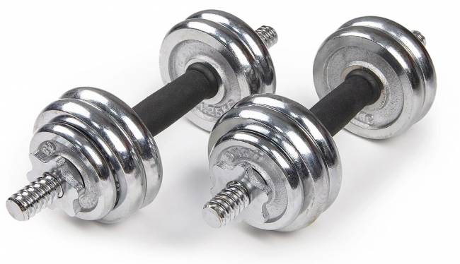 Набор гантелей хромированных "Atlas Sport" в чемодане 20 кг