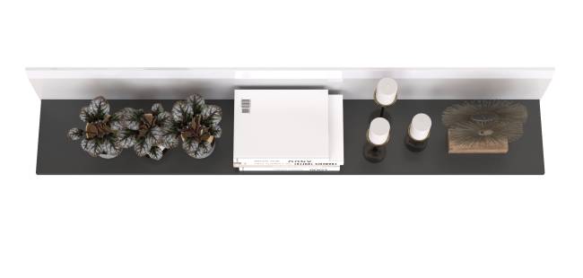 Полка открытая Сидней 16.486 цвет МДФ белый глянец/чёрный