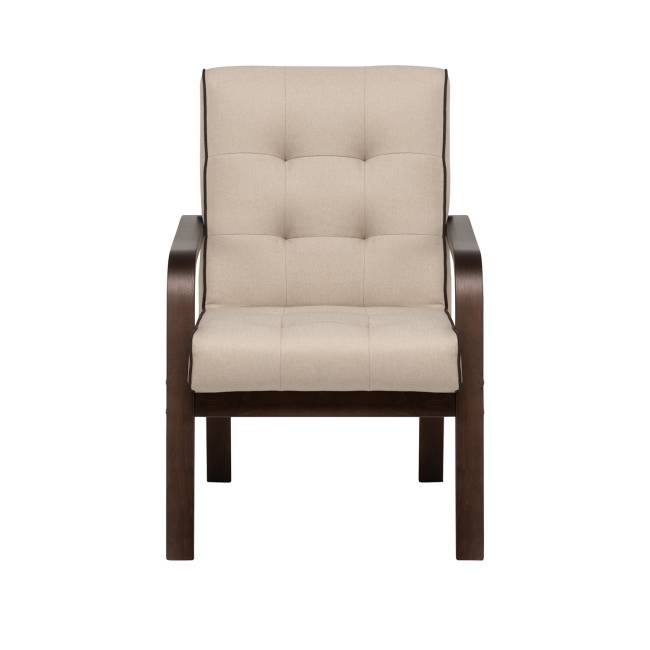 Кресло Leset Модена Орех текстура Malmo 05 (бежевый), кант Malmo 28 (коричневый)