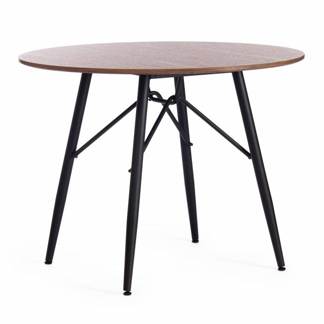 Стол RUSTO (mod. 283) МДФ/металл, D100 х 75 см, Black (Черный) / Walnut (Орех) 10