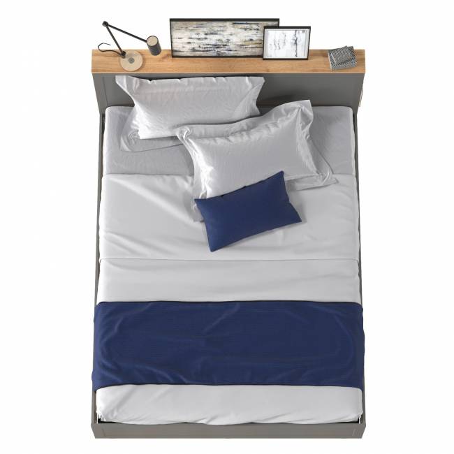 Кровать двуспальная 1600 Остин 11.53 цвет серый графит/дуб крафт золотой Кровать двуспальная 1600 Остин 11.53 цвет серый графит/дуб крафт золотой