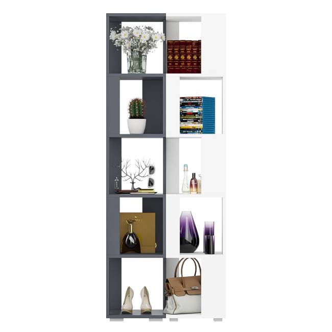 Комплект их 2-х стеллажей цвет графит/белый Комплект их 2-х стеллажей цвет графит/белый