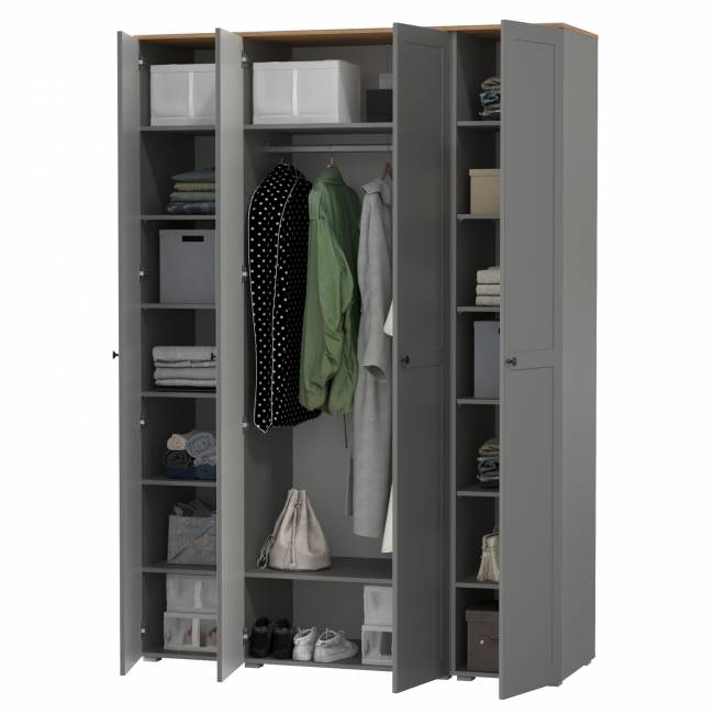 Набор шкафов Остин № 2 цвет серый графит/дуб крафт золотой