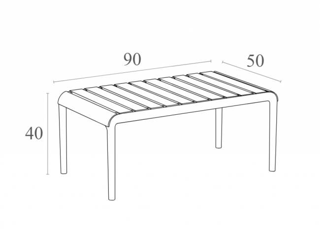 Столик пластиковый журнальный Paris Lounge Table бежевый 900х500х400 мм Столик пластиковый журнальный Paris Lounge Table бежевый 900х500х400 мм