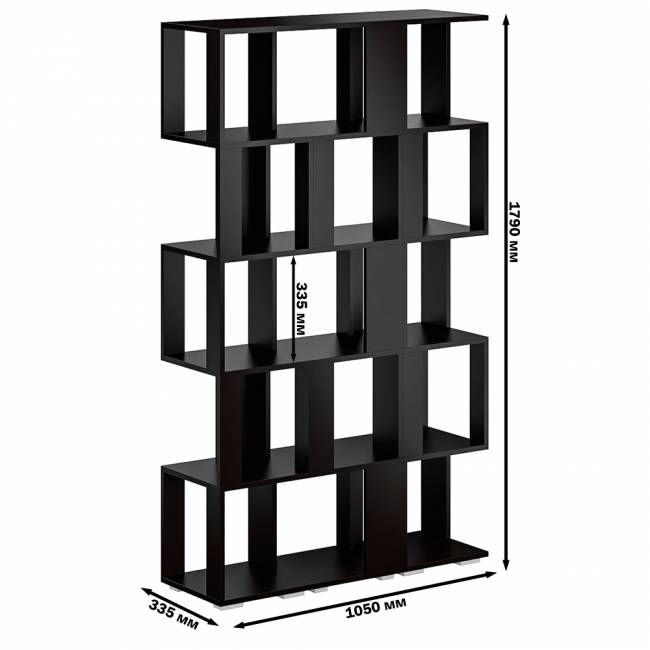 Комплект их 3-х открытых стеллажей цвет венге