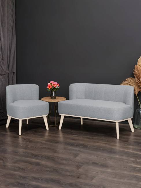 Диван Жирон ткань серый, каркас лак Диван Жирон ткань серый, каркас лак