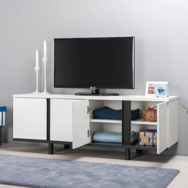 Комплект белой мебели для спальни Валенсия № 35 цвет белый шагрень/чёрный Комплект белой мебели для спальни Валенсия № 35 цвет белый шагрень/чёрный