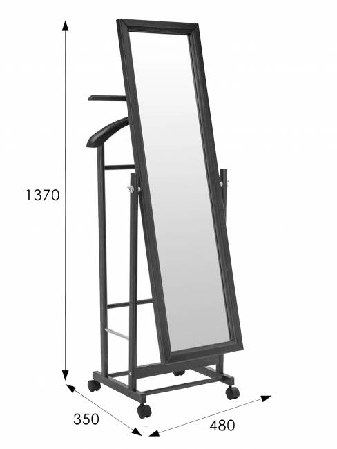 Вешалка костюмная с зеркалом на колесах В 24Н венге Вешалка костюмная с зеркалом на колесах В 24Н венге