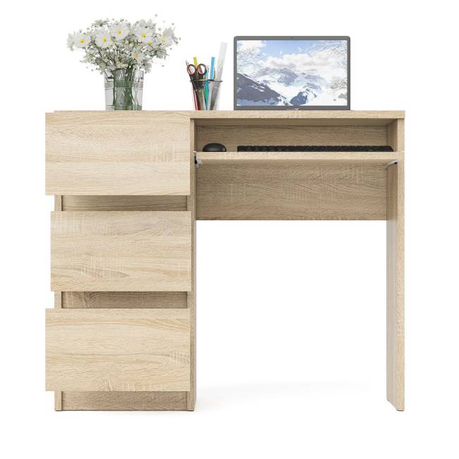 Стол компьютерный три ящика Мори МС-6 левый цвет дуб сонома Стол компьютерный три ящика Мори МС-6 левый цвет дуб сонома