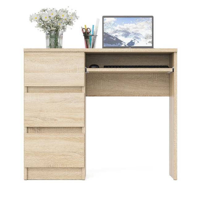Стол компьютерный три ящика Мори МС-6 левый цвет дуб сонома Стол компьютерный три ящика Мори МС-6 левый цвет дуб сонома