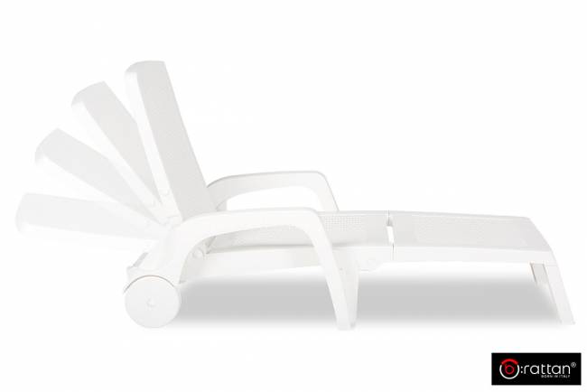 Шезлонг B:rattan MIAMI складной, белый (дисконт)
