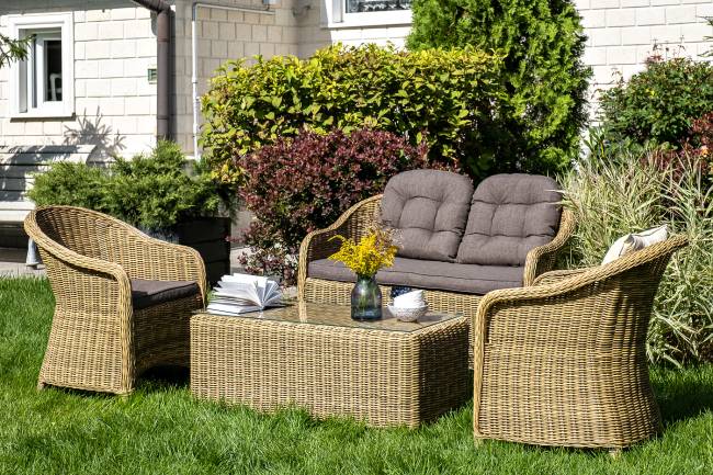 "Равенна" диван двухместный плетенный из ротанга, цвет соломенный "Равенна" диван двухместный плетенный из ротанга, цвет соломенный